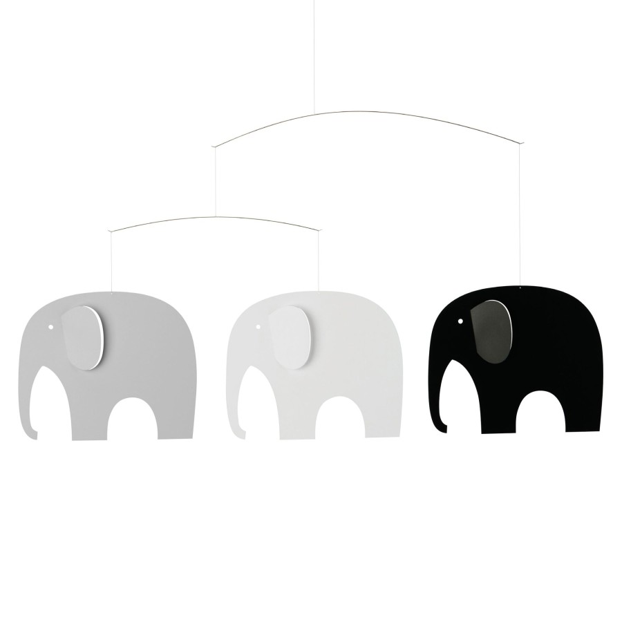 @Home Flensted Mobiles Mobiles & Wall Hangings | Elephant Party Mobile | Greyscale