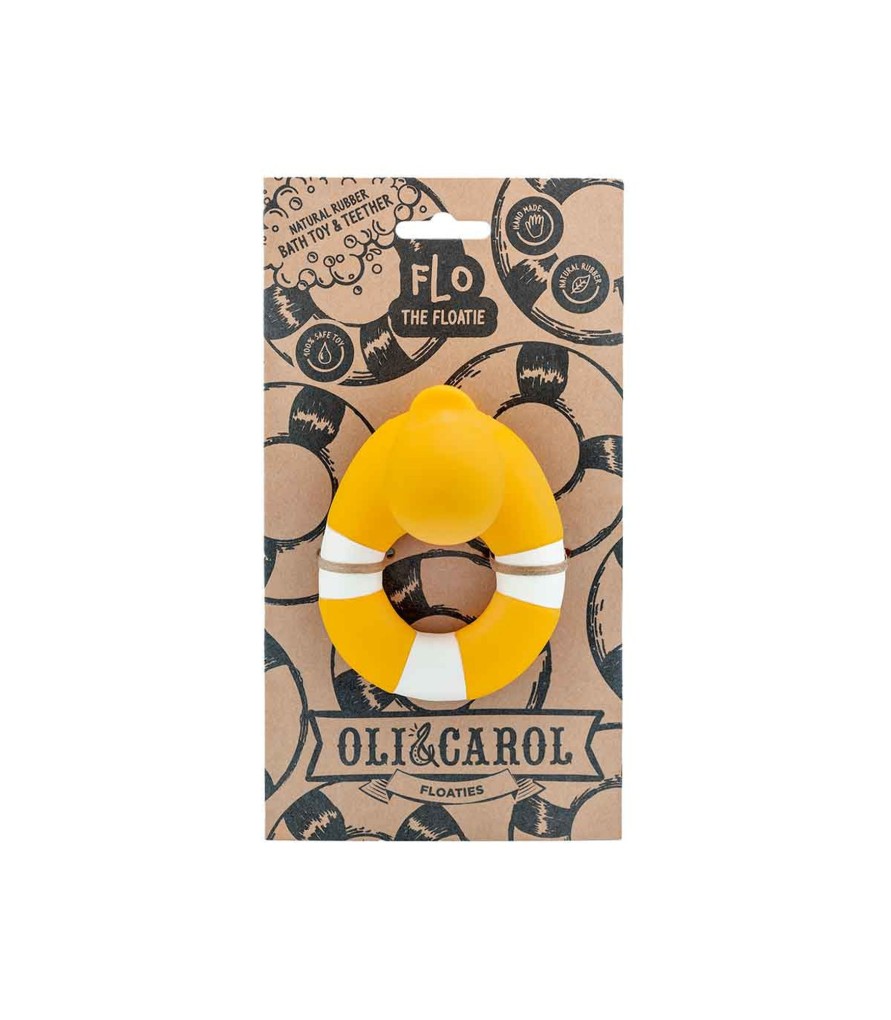 Baby Oli & Carol Pacifiers, Clips & Teethers | Flo The Floatie Yellow 100% Natural Rubber Teether