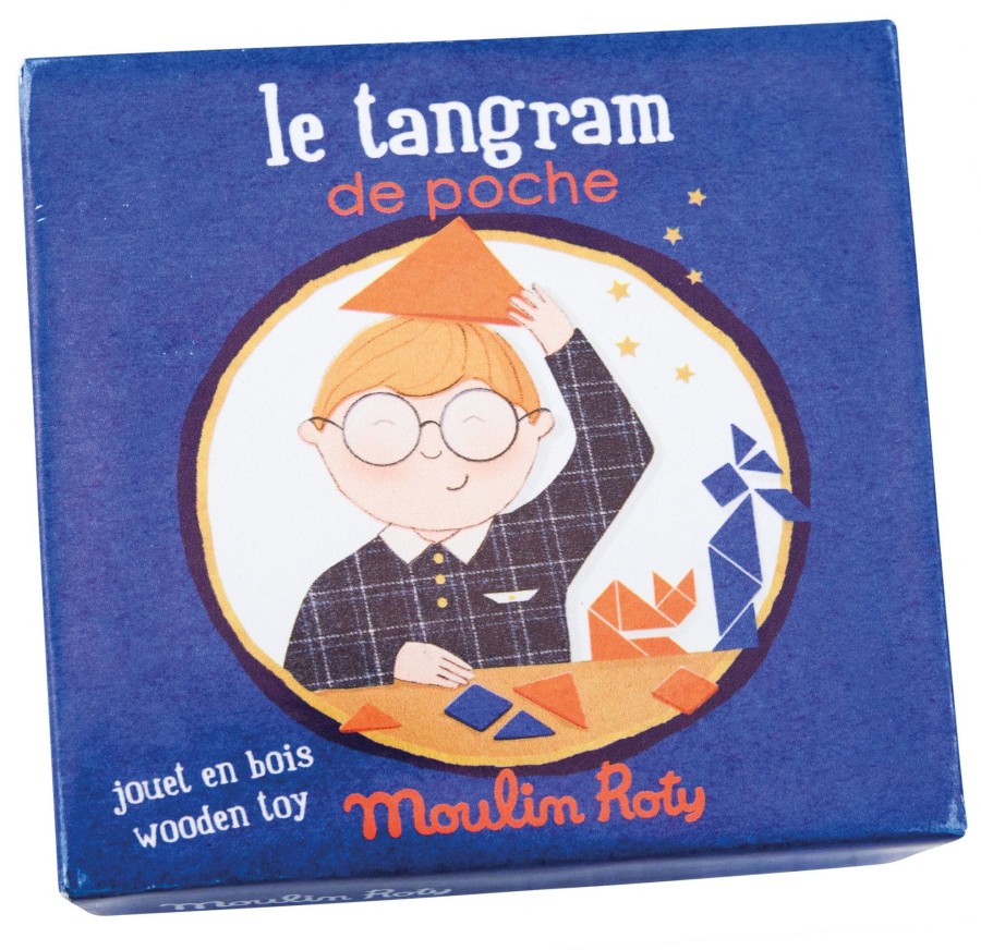 Play & Learn Moulin Roty Puzzles & Games | Wooden Pocket Tangram Puzzle