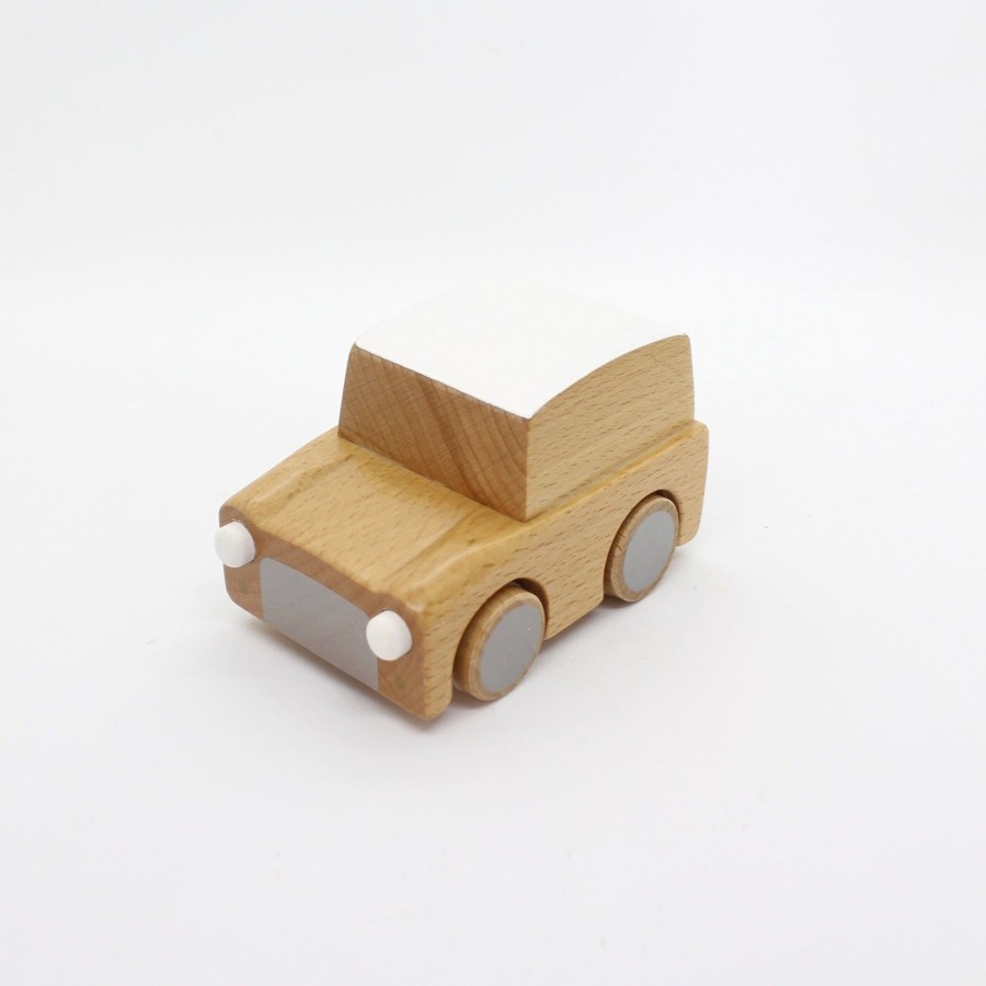 Play & Learn kiko & gg Wooden Toys | Kiko & Gg Kuruma Classic Wooden Wind Up Car | Natural