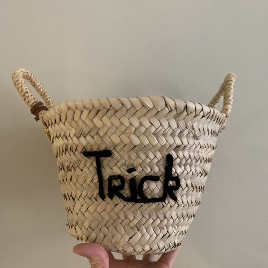 @Home edit58 Baskets & Suitcases | Halloween Edition 'Trick Or Treat' Double Sided Embroidered Mini Basket