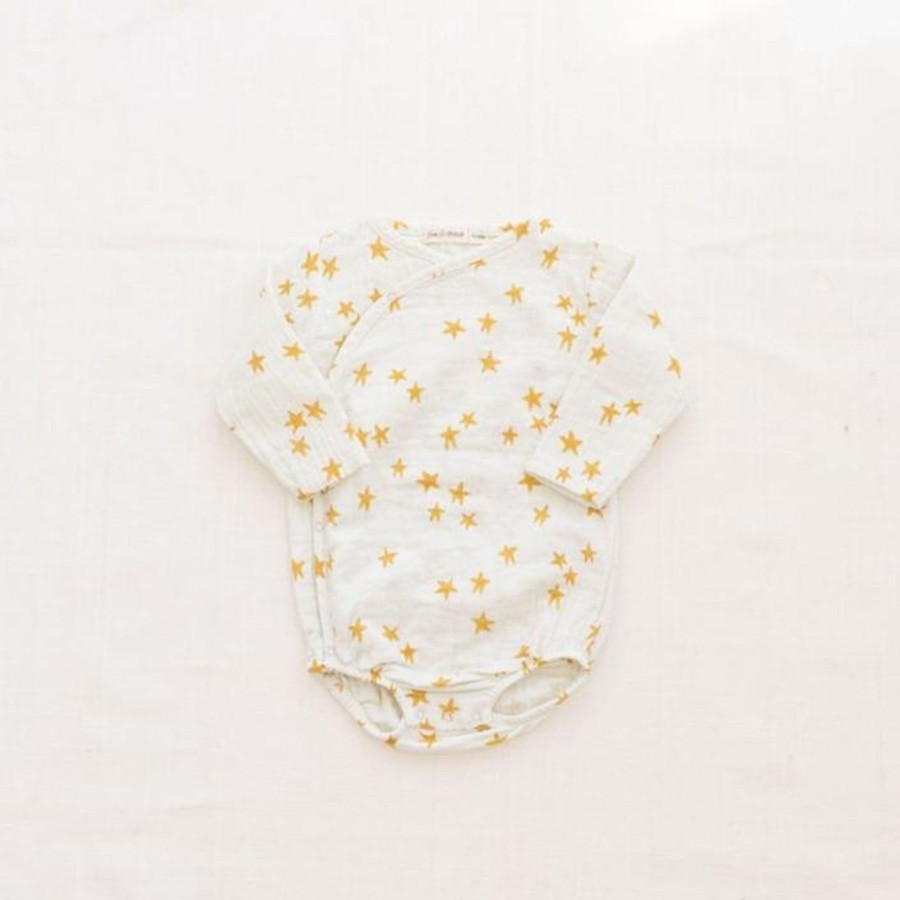 Clothing & Accessories Fin & Vince Bodysuits & Pyjamas | Wrap Onesie | Goldenrod Shooting Stars