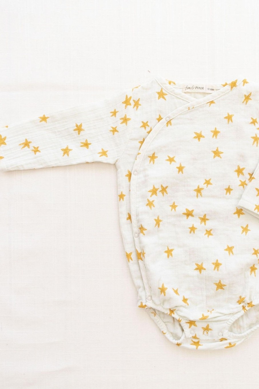 Clothing & Accessories Fin & Vince Bodysuits & Pyjamas | Wrap Onesie | Goldenrod Shooting Stars