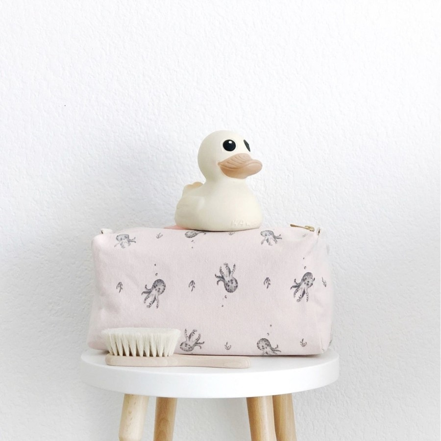 Baby Rose in April Changing & Accessories | Octopus Printed Wash Bag In Light Pink By Rose In April