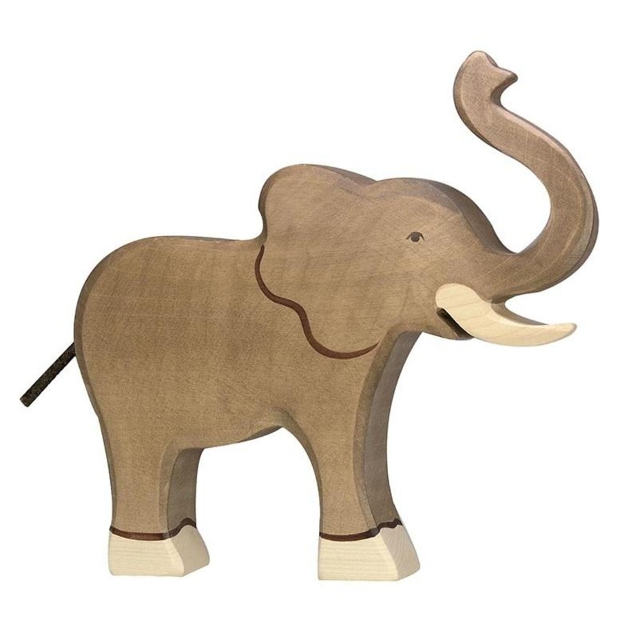 Gifts Holztiger Little Treats | Trunk Raised Elephant Wooden Figure