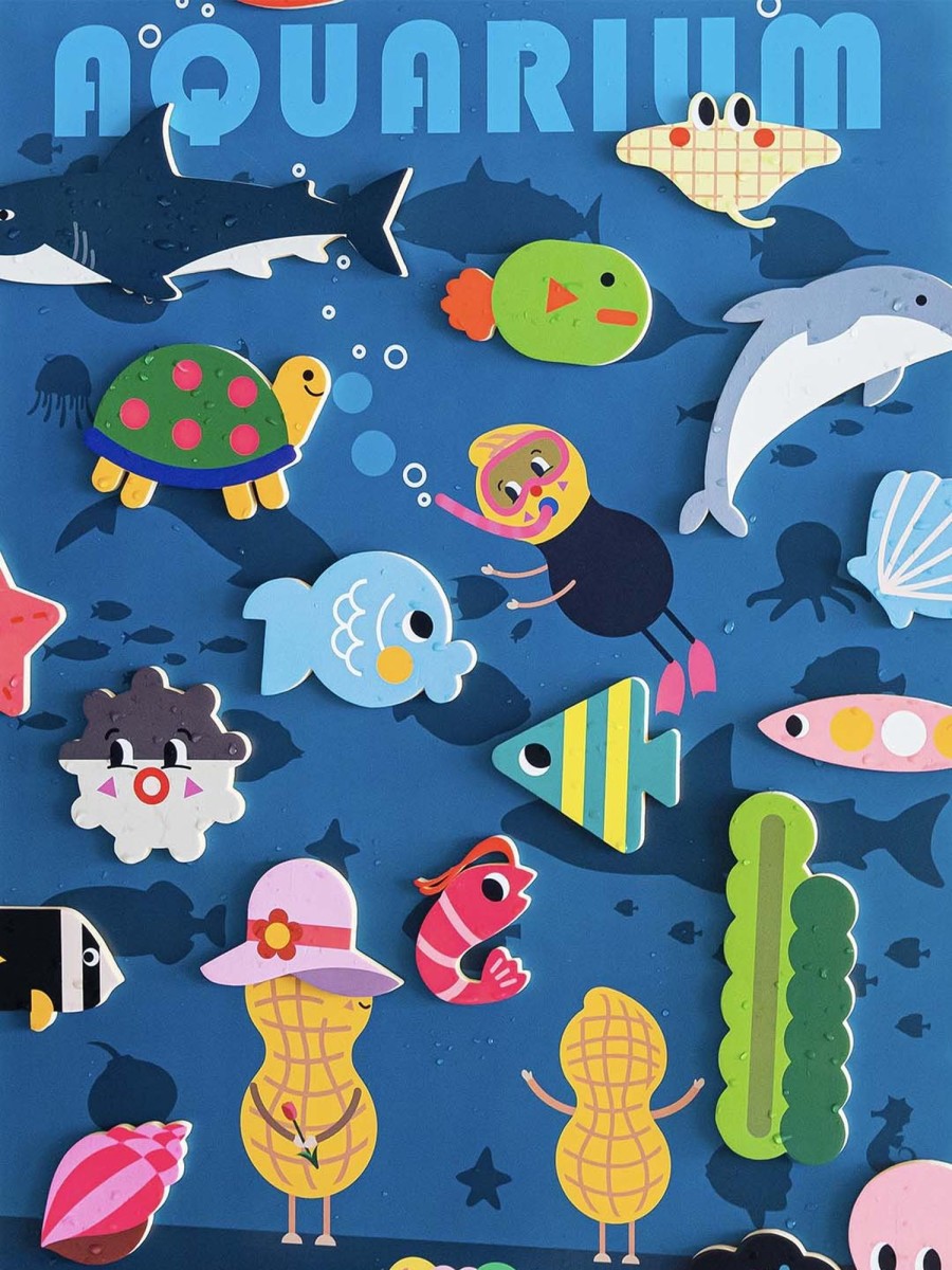 Play & Learn Nahthing Project Bath Toys | Creative Play Bath Stickers & Poster Set | Aquarium