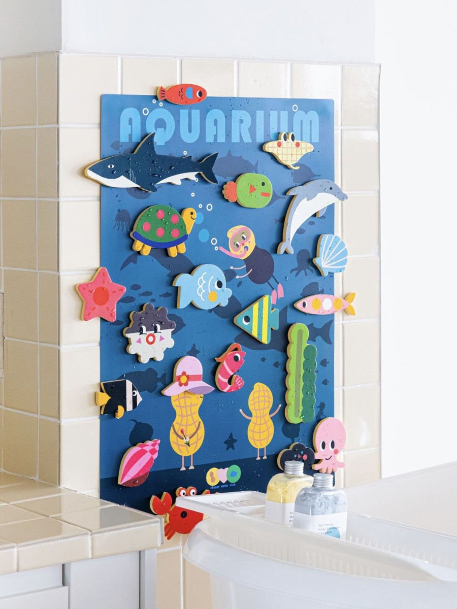 Play & Learn Nahthing Project Bath Toys | Creative Play Bath Stickers & Poster Set | Aquarium