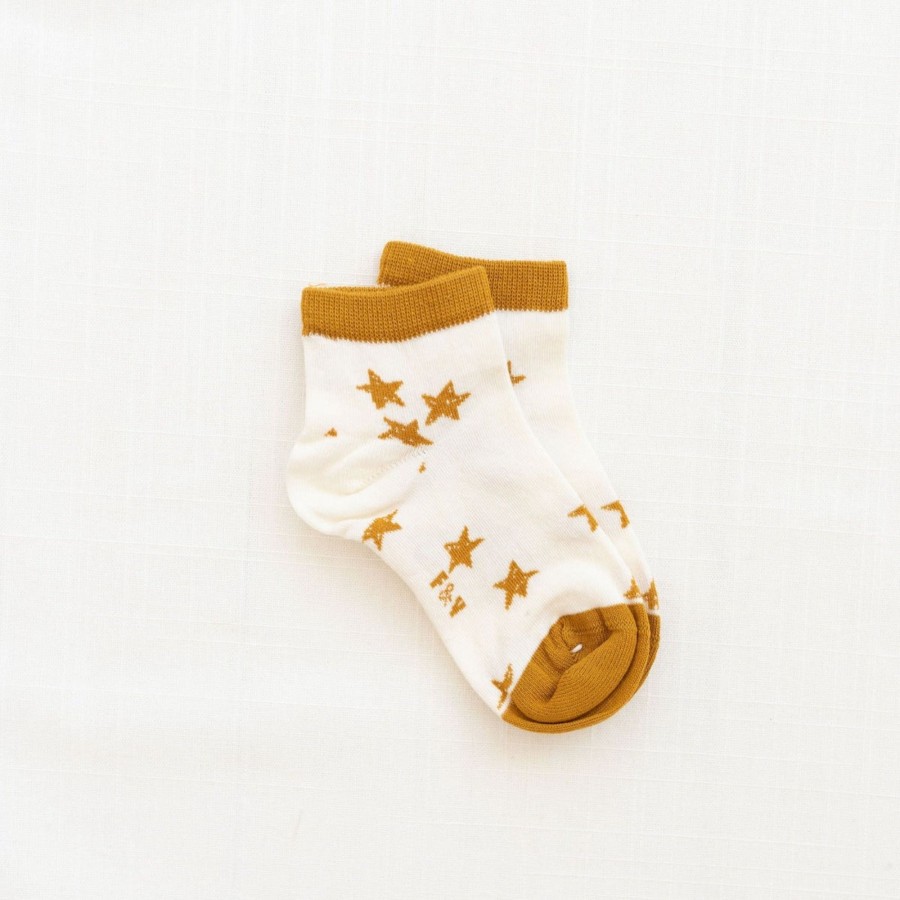 Clothing & Accessories Fin & Vince Socks, Booties & Tights | Printed Short Socks | Goldenrod Shooting Stars