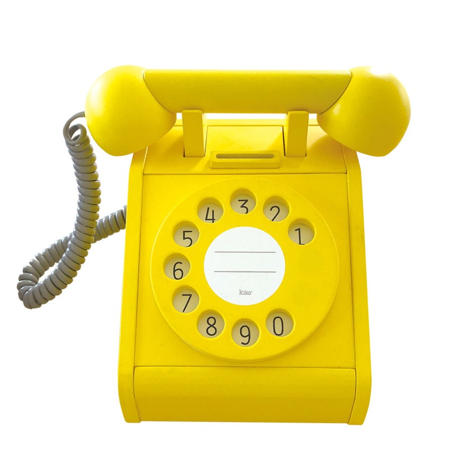 Play & Learn kiko & gg Wooden Toys | Kiko & Gg Retro Telephone | Yellow