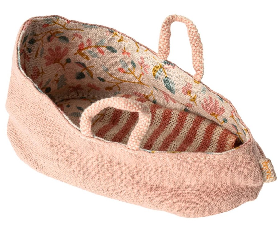 Play & Learn Maileg Pretend Play | Carry Cot, Micro Misty Rose