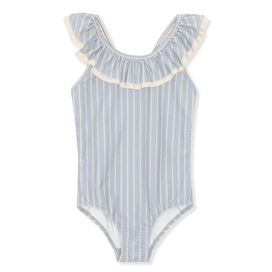 Clothing & Accessories Konges Slojd Swimwear | Moule Frill Swimsuit With Upv 50+ | Sailor Stripe