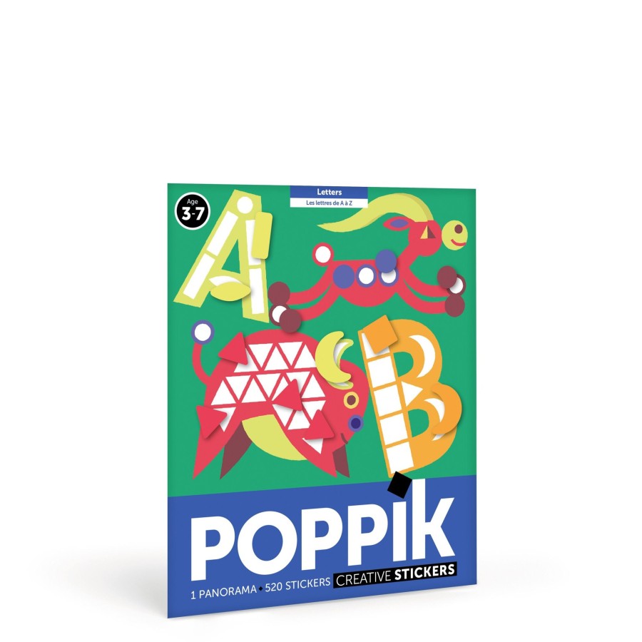 Play & Learn Poppik Stamps & Stickers | Creative Activity Sticker Set - Abc Letters With 520 Repositionable Stickers By Poppik