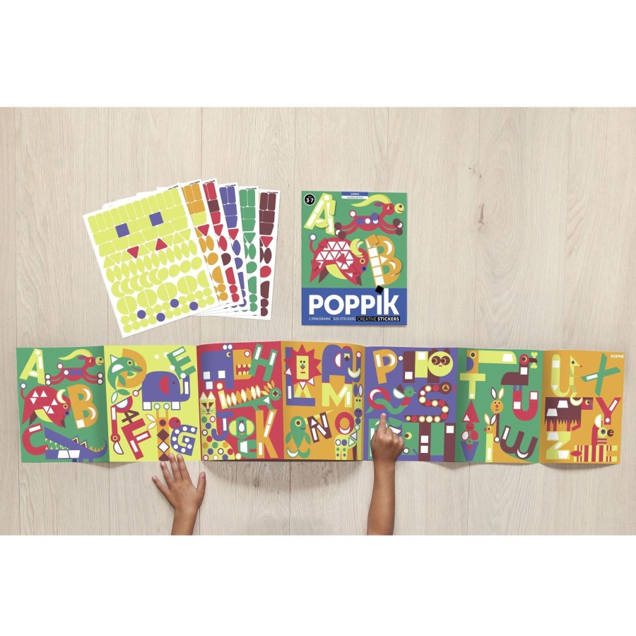 Play & Learn Poppik Stamps & Stickers | Creative Activity Sticker Set - Abc Letters With 520 Repositionable Stickers By Poppik