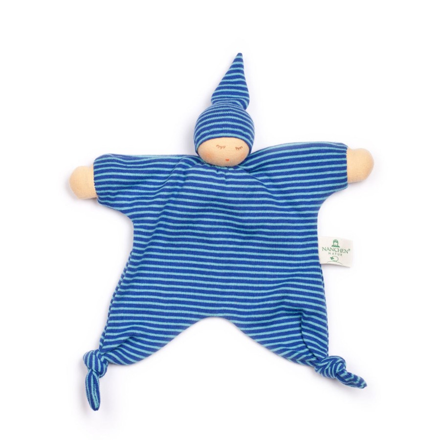 Play & Learn Nanchen Dolls & Accessories | Organic Cotton/Wool Doll Comforter | Blue Moon