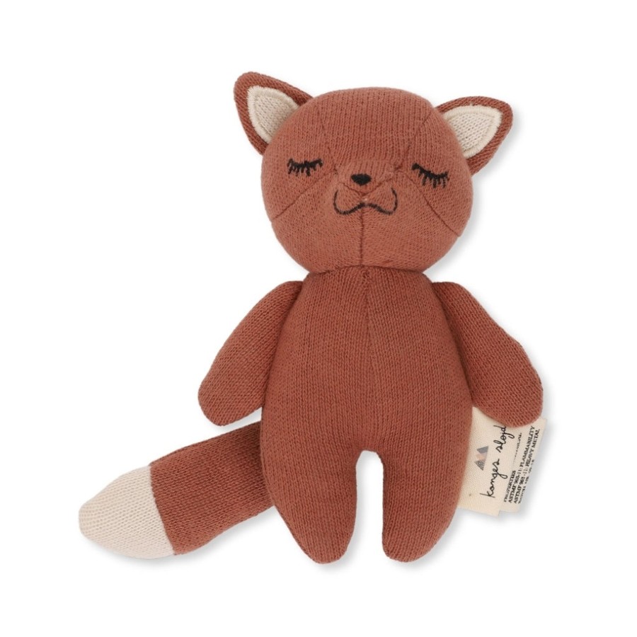 Baby Konges Slojd Soft Toys | Organic Cotton Mini Fox Rattle