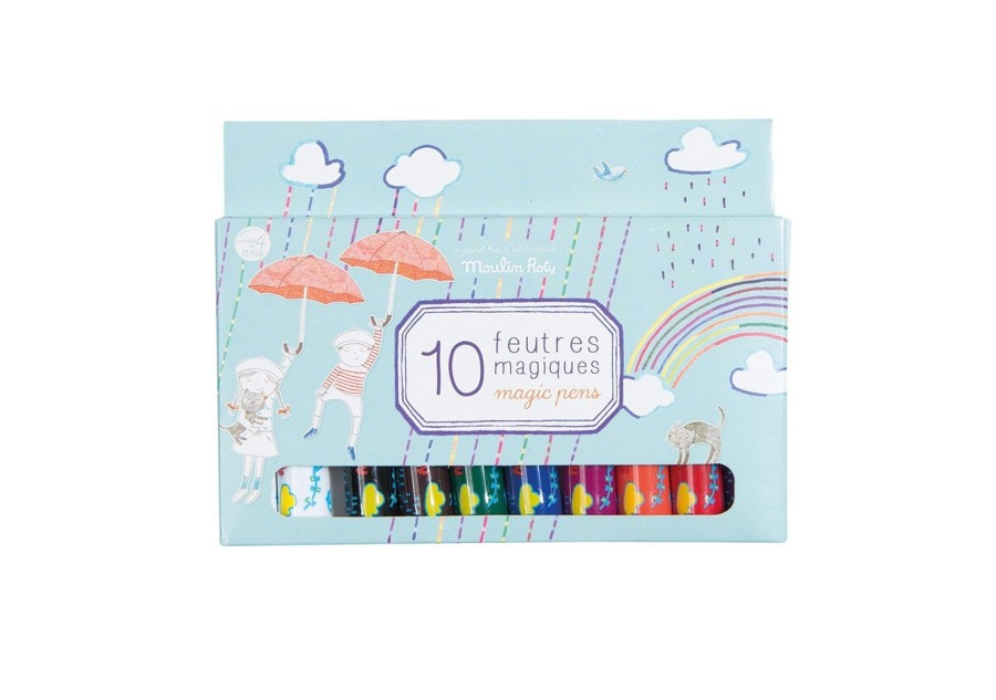 Play & Learn Moulin Roty Colouring | Box Of 10 Magic Felt Pens